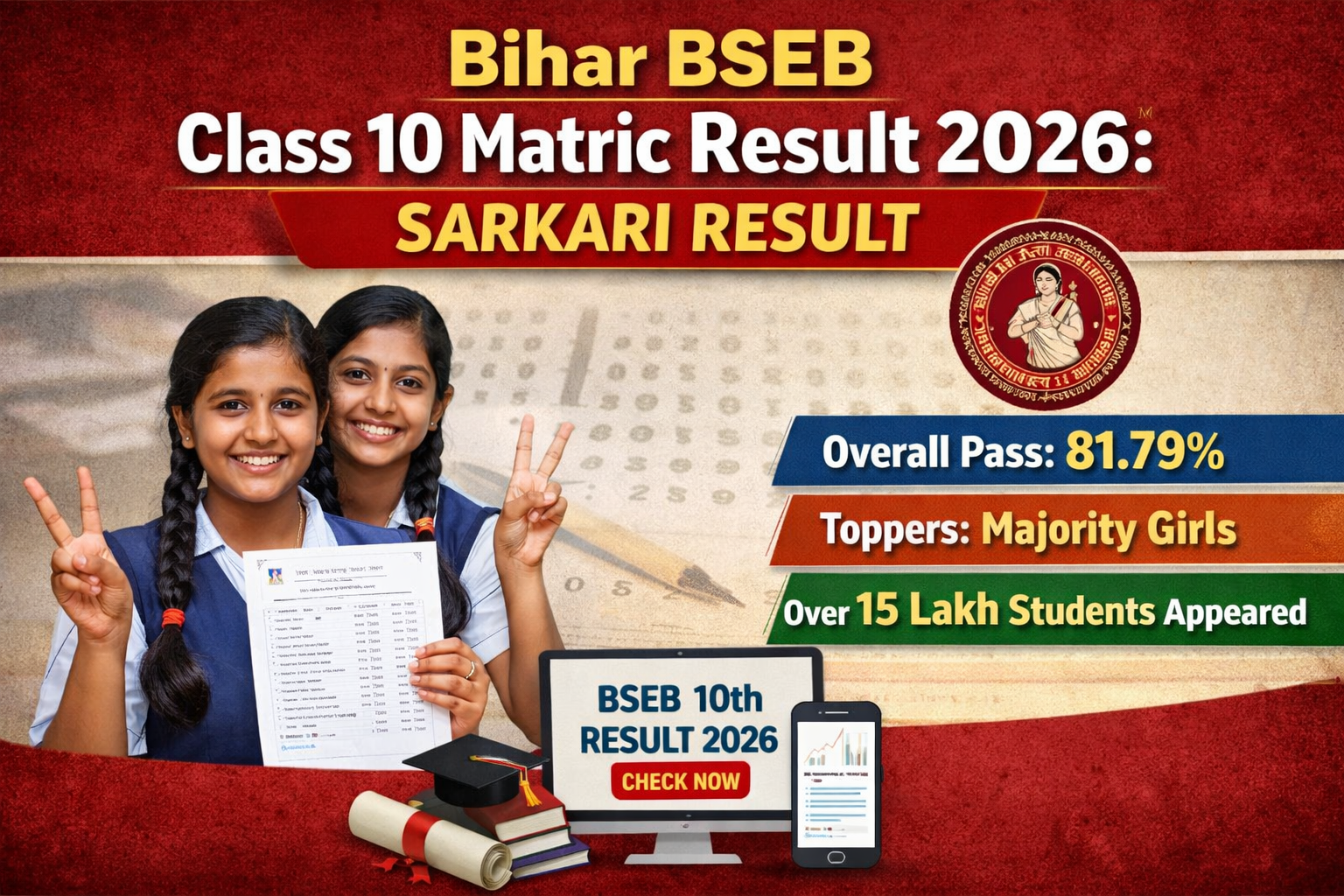 Bihar BSEB Class 10 Matric Result 2026